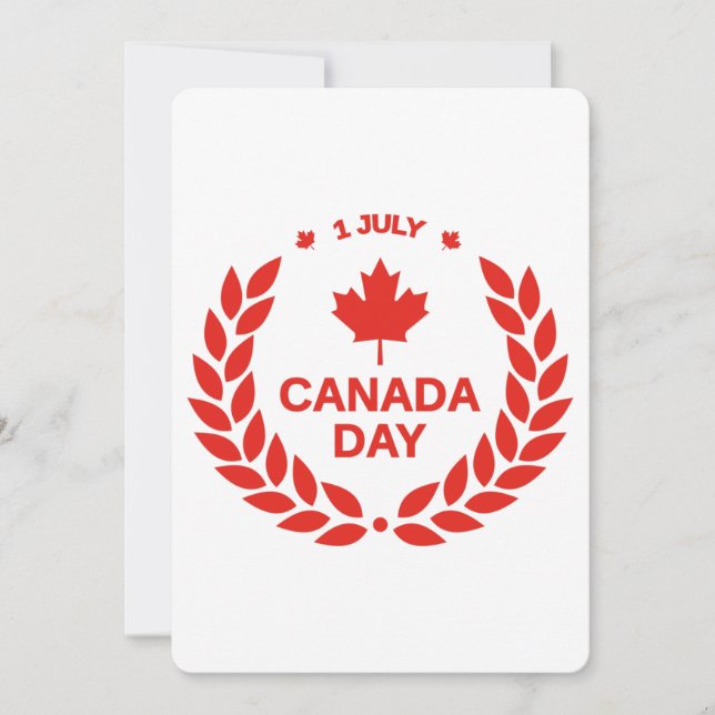 Carte de voeux plate de la Fête du Canada (Devant)