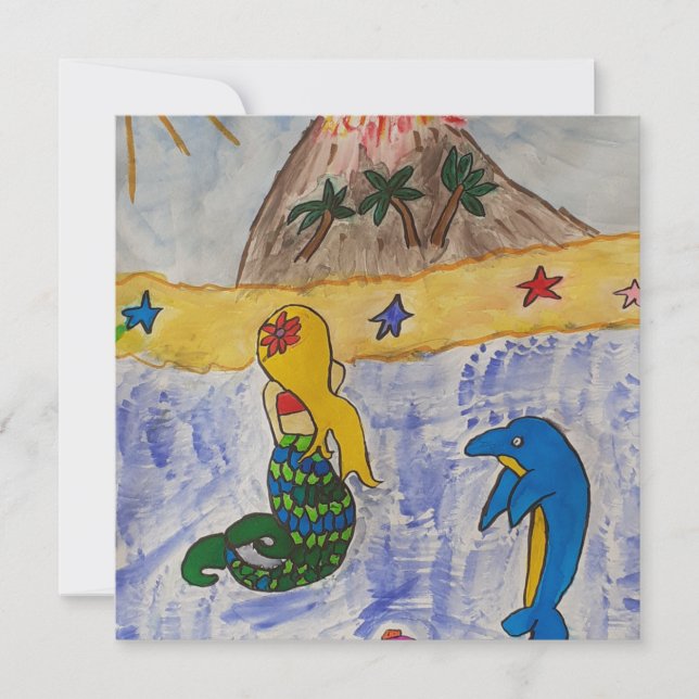 Carte de voeux plate de l'île Mermaid (Devant)