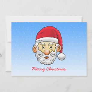 Carte de vœux plate de Noël avec Santa Claus et Vi
