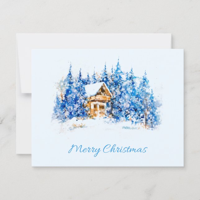 Carte de vœux plate de Noël joyeux (Devant)