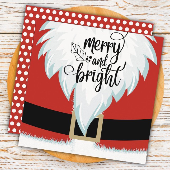 Carte de vœux plate de Noël Santa Merry & Bright (Créateur téléchargé)