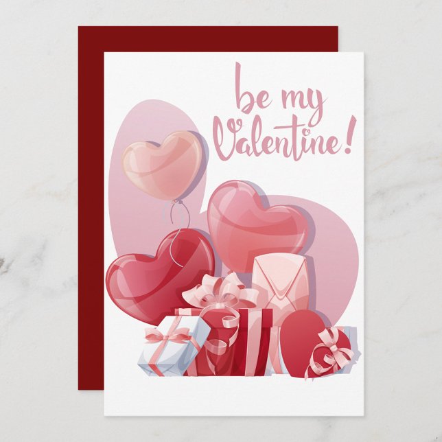 Carte de vœux plate de Saint-Valentin "Soyez à moi (Be My Valentine Holiday Card!)