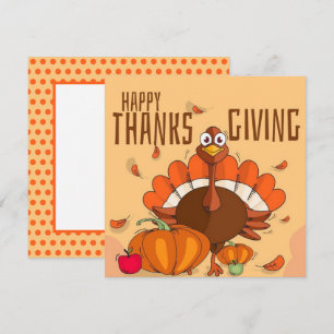 Carte de vœux plate de Thanksgiving d'automne joye