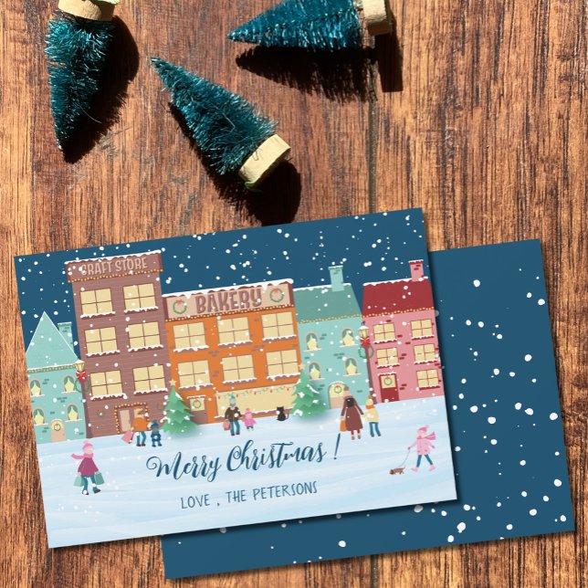 Carte de vœux plate de vacances de Noël à la veill (Créateur téléchargé)