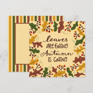 Carte de vœux plate Feuilles d'automne tombent