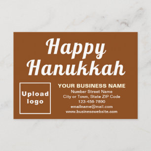 Carte de vœux plate marron clair pour Hanukkah ent