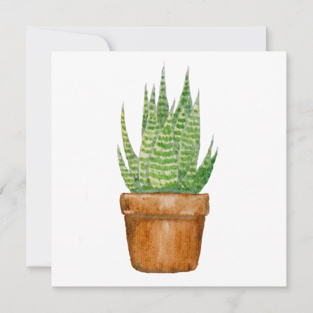 Carte de vœux plate - Pot de plante (Devant)