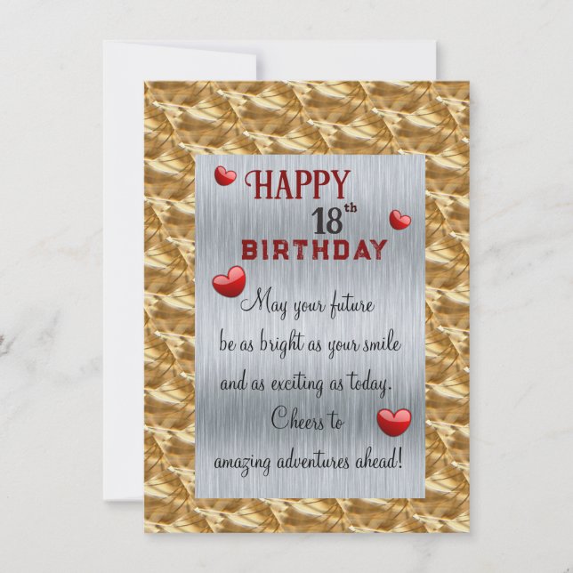 Carte de vœux plate pour 18 ans (Devant)