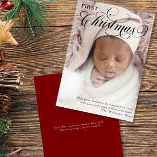 Carte de vœux plate pour le premier Noël de bébé