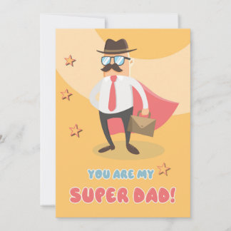 Carte de vœux plate Super Papa