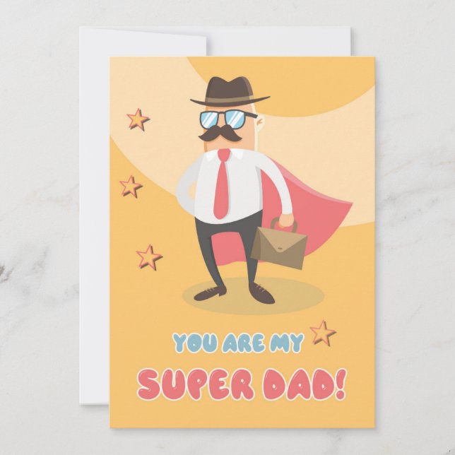 Carte de vœux plate Super Papa (Devant)