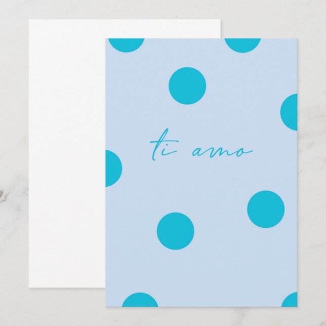 Carte de vœux plate Ti amo (Devant / Derrière)