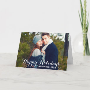 Carte de voeux pliable photo de couple Joyeuses Fê