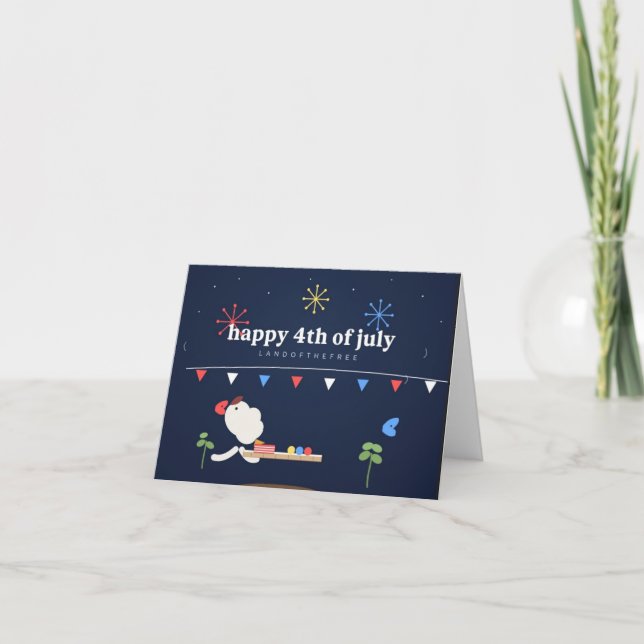 Carte de vœux pliable pour la fête de l'Indépendan (Devant)