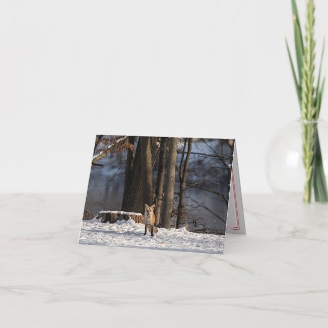 Carte de vœux pliante pour célébrer l'hiver (Devant)