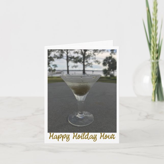 Carte de vœux pliante pour une heure de fête joyeu (Devant)