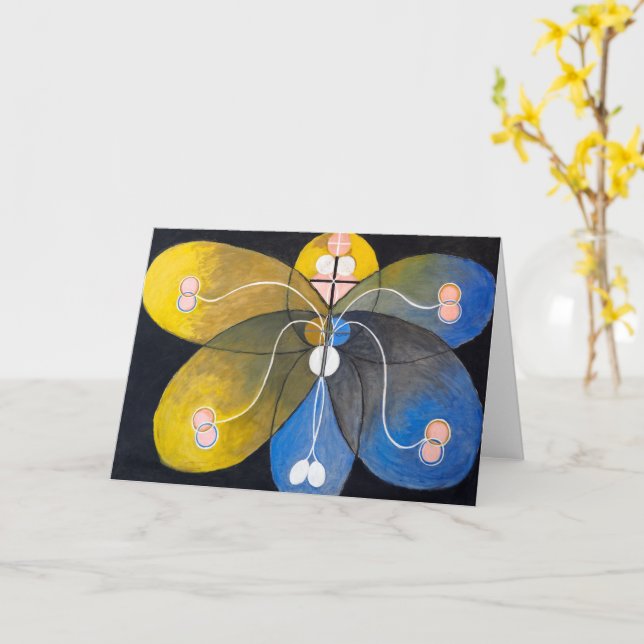 Carte de voeux pliée (Fleur jaune)