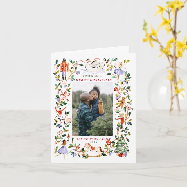 Carte de vœux pliée (Fleur jaune)