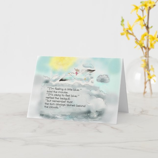 Carte de voeux pliée (Fleur jaune)