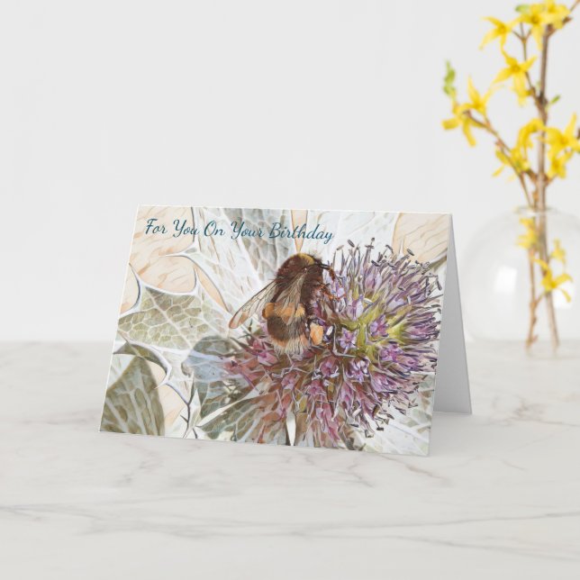 Carte de voeux pliée (Fleur jaune)