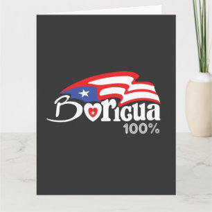 Carte de voeux pliée 100% Porto Rico Boricua