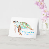 Carte de vœux pliée 5x7 Tortue personnalisée 