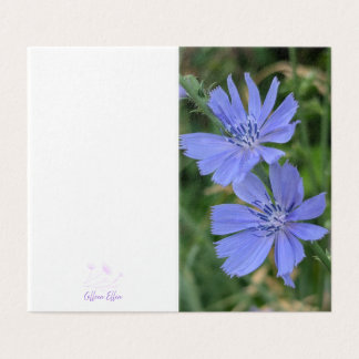 Carte de vœux pliée à la fleur de chicorée