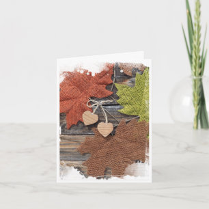 Carte de vœux pliée à l'automne