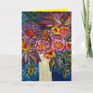 Carte de vœux pliée à motif floral