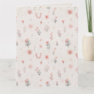 Carte de vœux pliée à motif floral doux