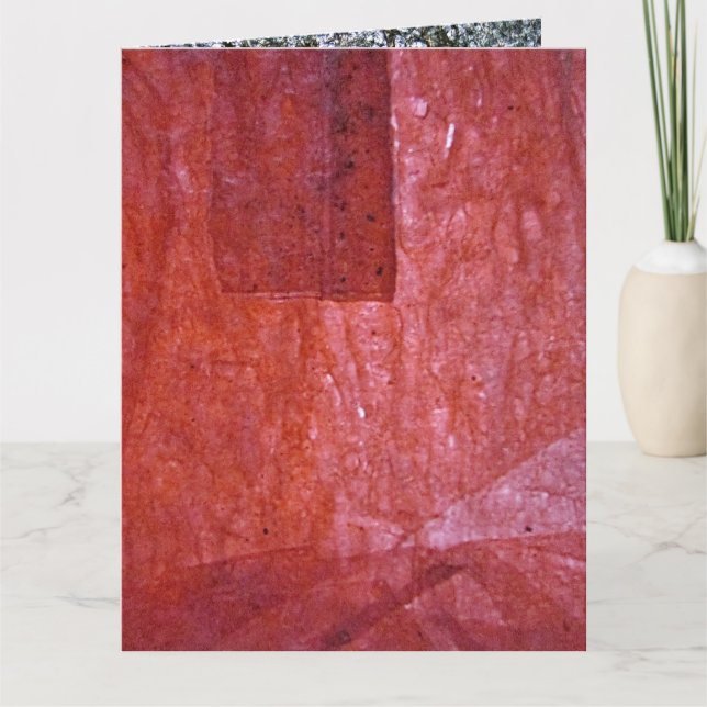 Carte de vœux pliée à texture simple rouge,Ordinai (Devant)