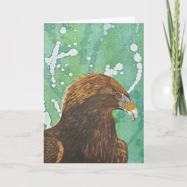 Carte de vœux pliée Aigle royal (Devant)