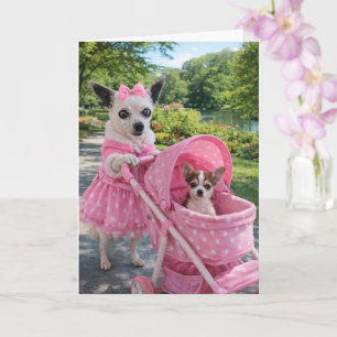 Carte de vœux pliée Amour de chiot