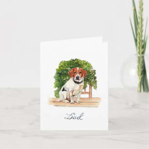 Carte de vœux pliée aquarelle Beagle mignon