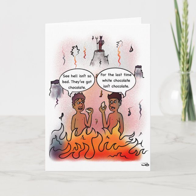 Carte de voeux pliée au chocolat blanc (Devant)