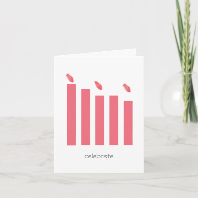 Carte de voeux pliée aux bougies (Devant)