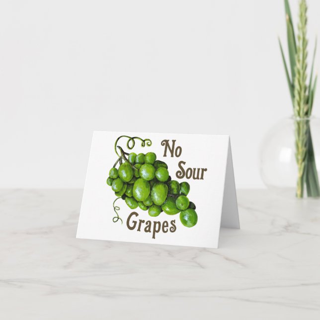 Carte de voeux pliée aux raisins (Devant)