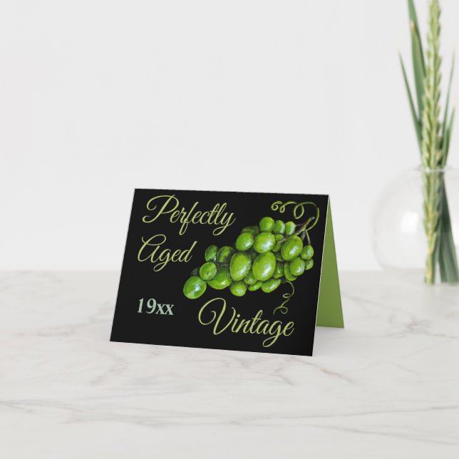 Carte de voeux pliée aux raisins (Devant)