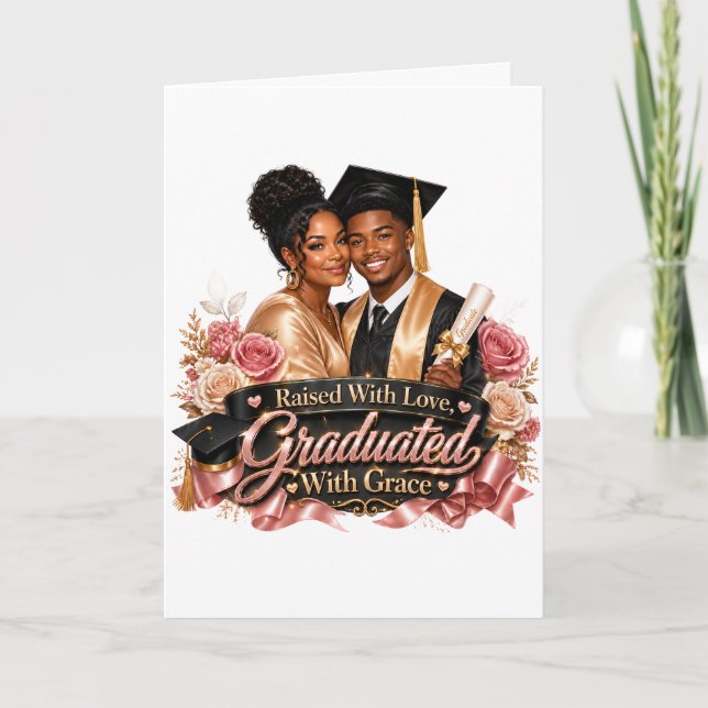 Carte de vœux pliée avec grâce diplômée (Devant)