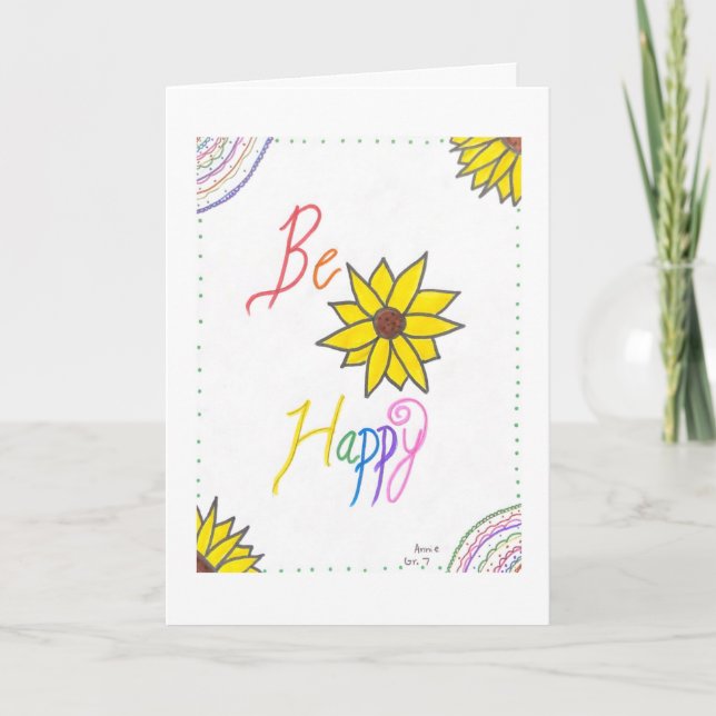 Carte de voeux pliée "Be Happy" (Devant)