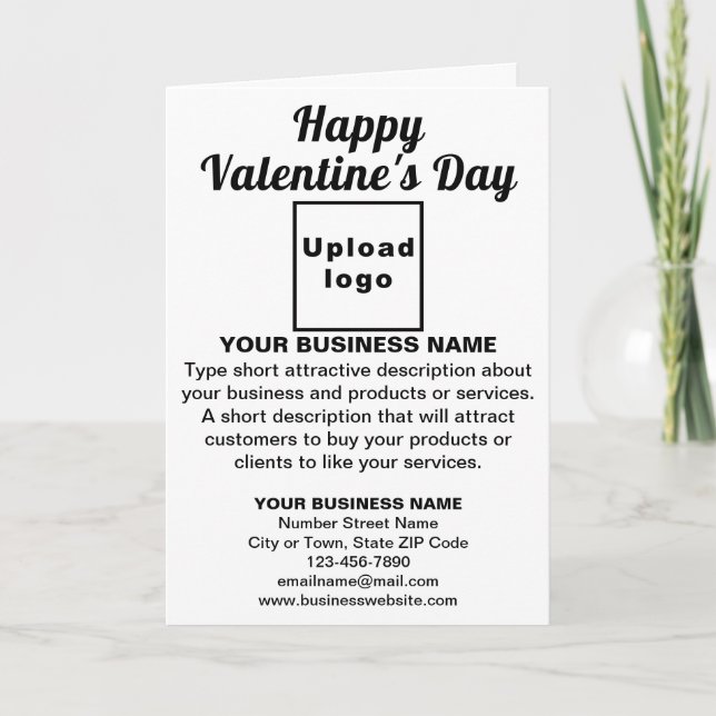 Carte de voeux pliée blanc Valentine Business (Devant)