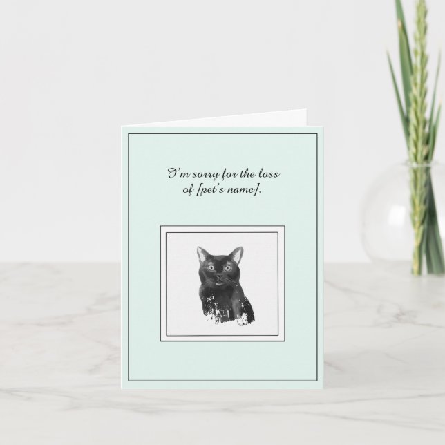 Carte de voeux pliée Bombay Cat Sympathy (Devant)