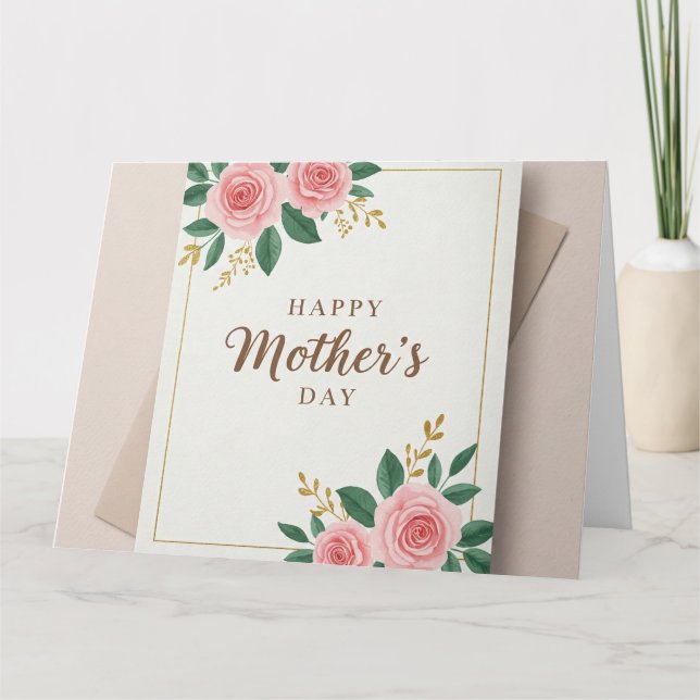 Carte de voeux pliée Bonne journée de la mère (Devant)