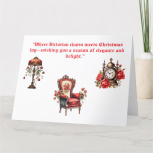 Carte de voeux pliée - Carte de Noël victorienne