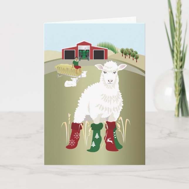 Carte de voeux pliée "Chaussettes de Noël" (Devant)