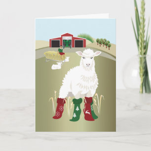 Carte de vœux pliée 'Chaussettes de Noël'