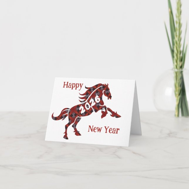 Carte de vœux pliée Cheval 2026 (Devant)