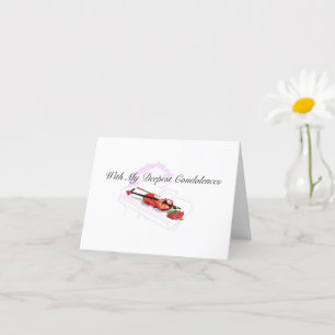 Carte de voeux pliée Condoléances les plus profond