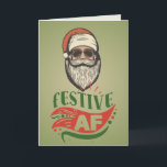 Carte de vœux pliée Cool Retro Santa personnalisée<br><div class="desc">Créez des souvenirs durables avec cette carte de Noël de Noël Cool Santa personnalisée. Fabriquée avec une touche d'humour et une festivité distinctive,  cette carte est pour les blagueurs sur votre liste.</div>