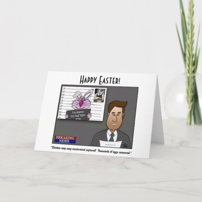 Carte de vœux pliée Coop de poulet Coup (Devant)